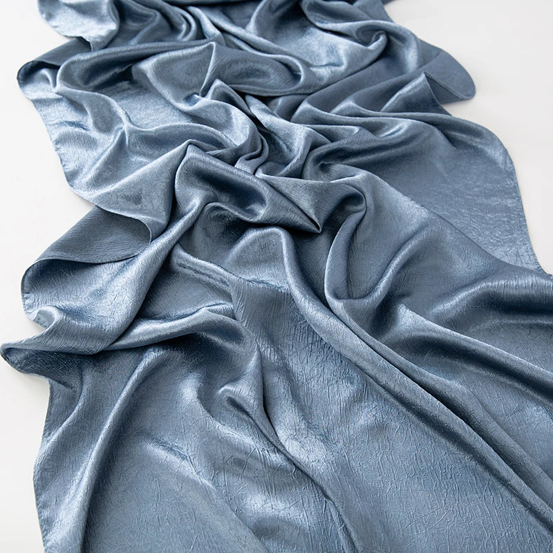 Hijab Satin Soie Lisse - Long Châle Musulman Couleur Unie Anti-Rides