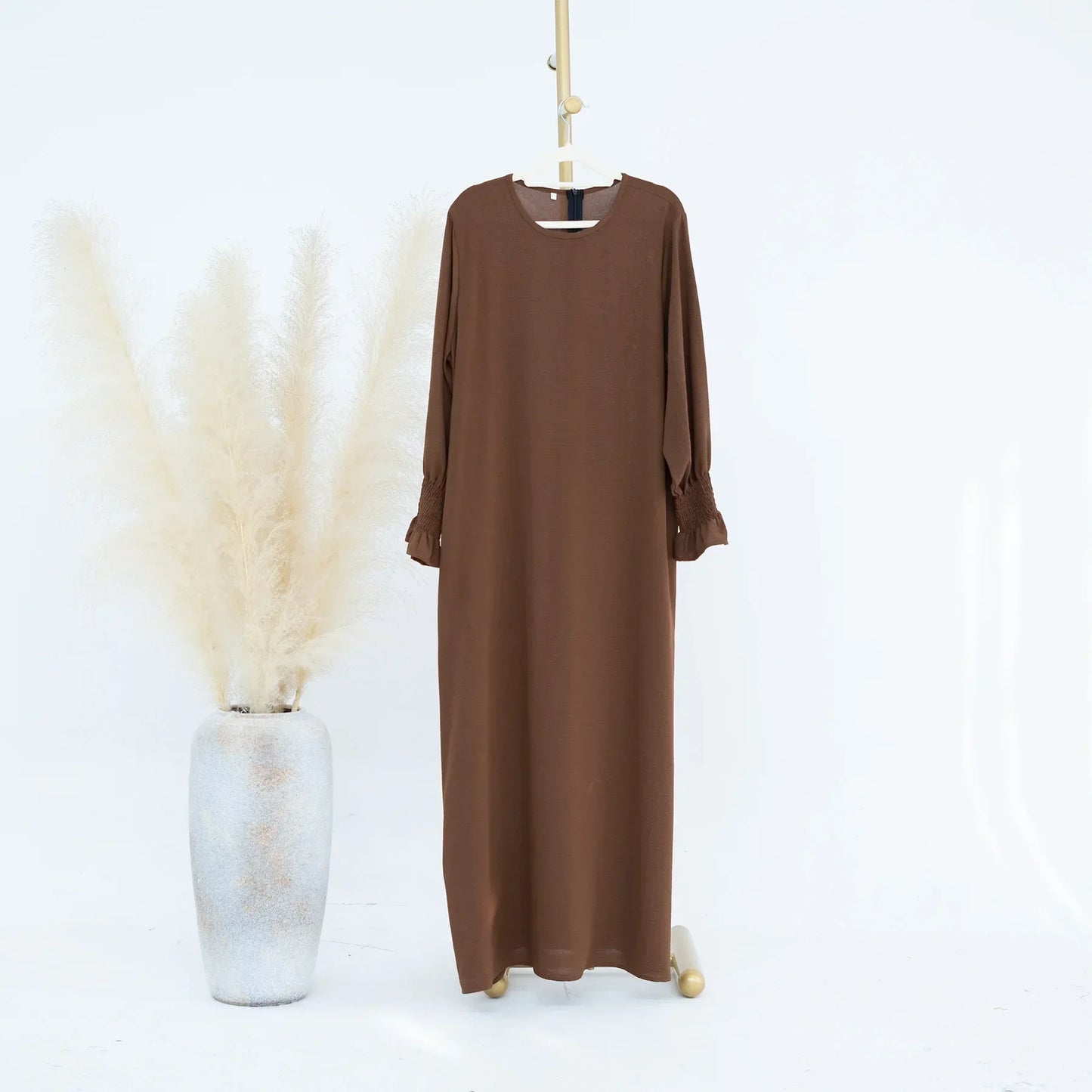 Abaya Robe Longue Style Pansement - Vêtement Musulman Simple Dubaï