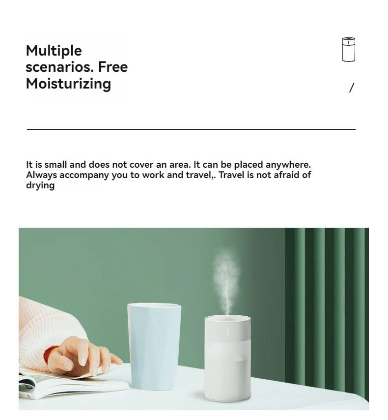 Humidificateur Portable 260ML USB - Silencieux avec Lumière LED