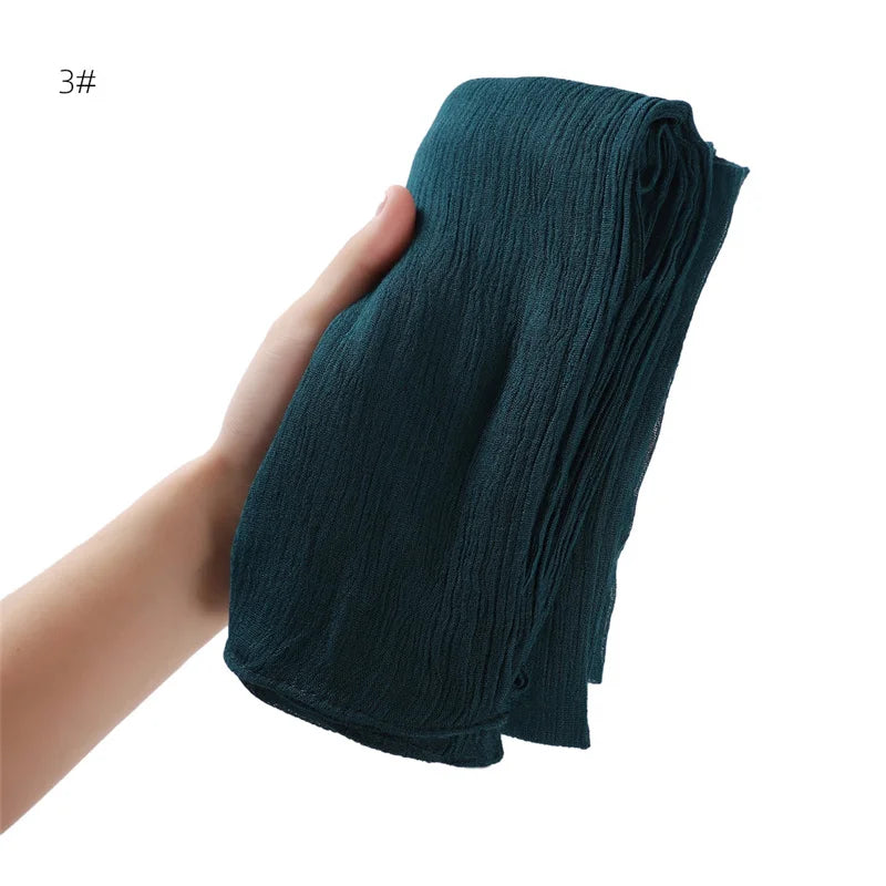 Écharpe Hijab à Plis Rayonne Coton - Turban Musulman Grande Taille