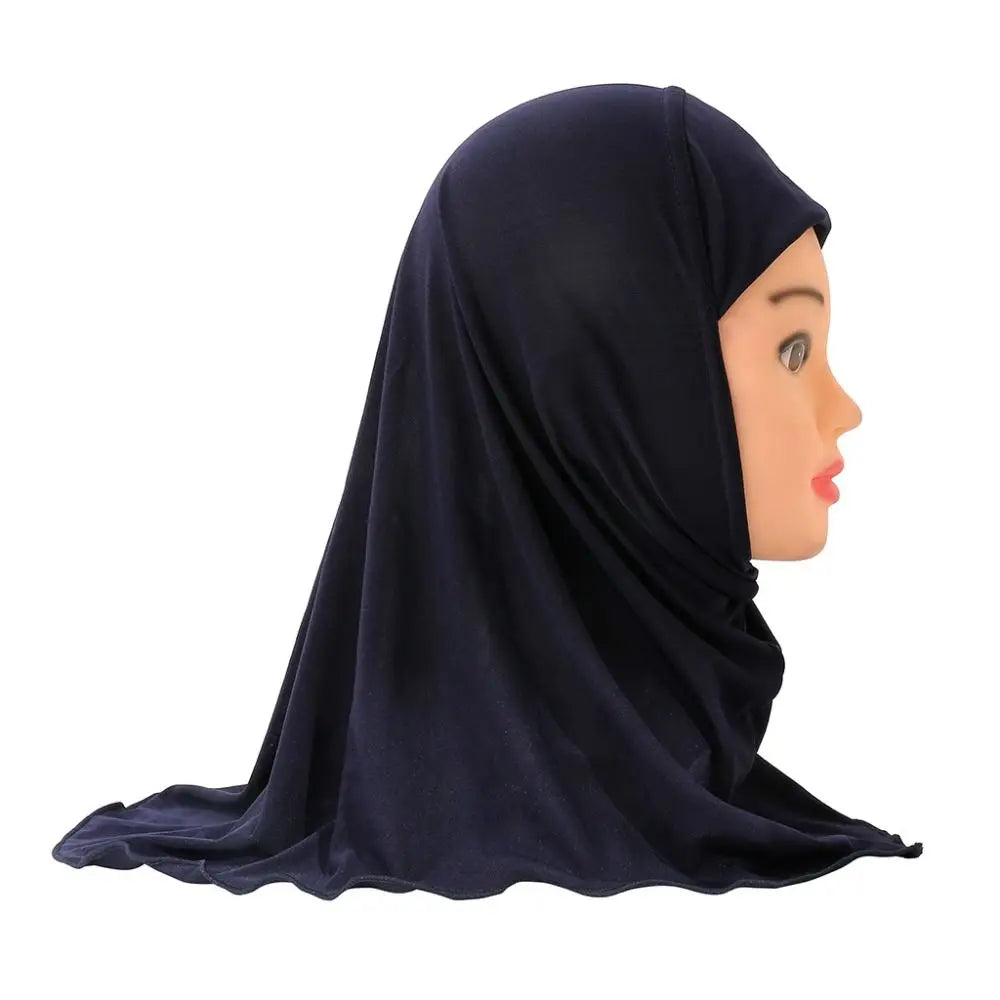 Hijabs Enfants Filles 50cm - Écharpe Islamique 2-7 ans Extensible