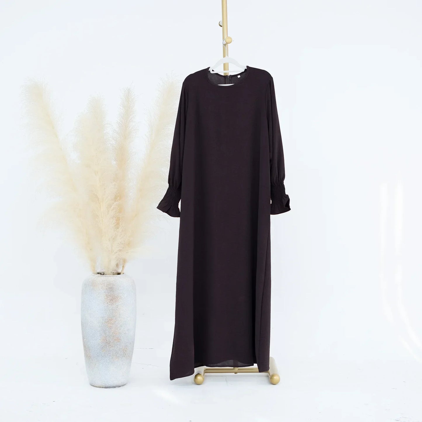 Abaya Robe Longue Style Pansement - Vêtement Musulman Simple Dubaï