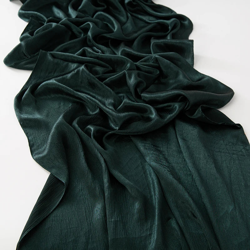 Hijab Satin Soie Lisse - Long Châle Musulman Couleur Unie Anti-Rides